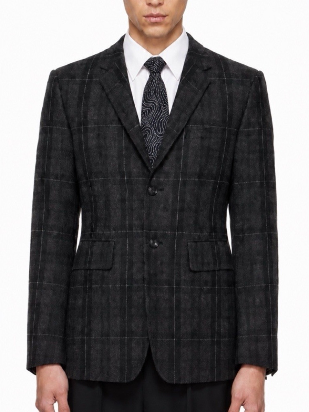 Giorgio Armani Tie Navy Dot *VINTAGE* Men's 100% Silk